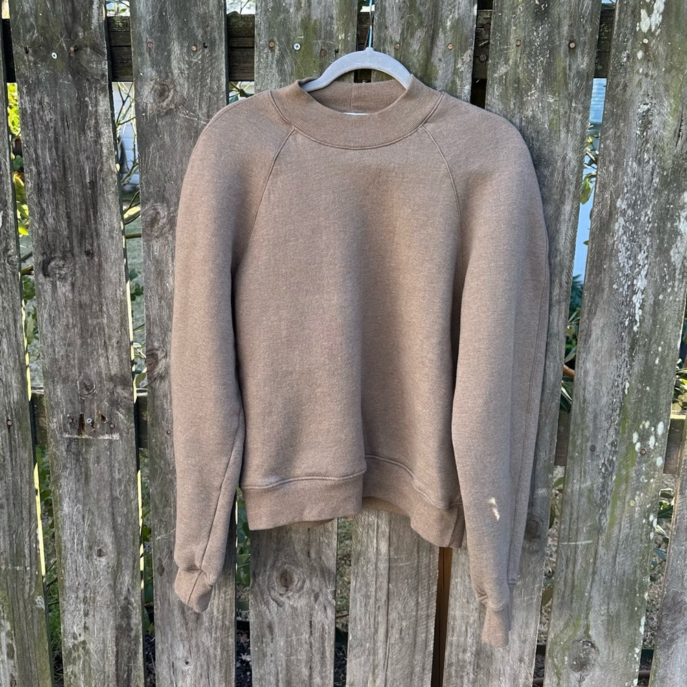 AGOLDE Brown Crewneck Sweatshirt with Exaggerated Sleeves